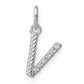 Twisted .05 ct. Diamond Initial V Charm - WBC