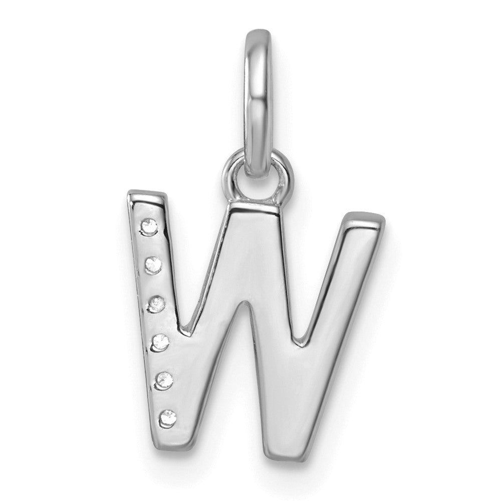 Twisted .05 ct. Diamond Initial W Charm - WBC