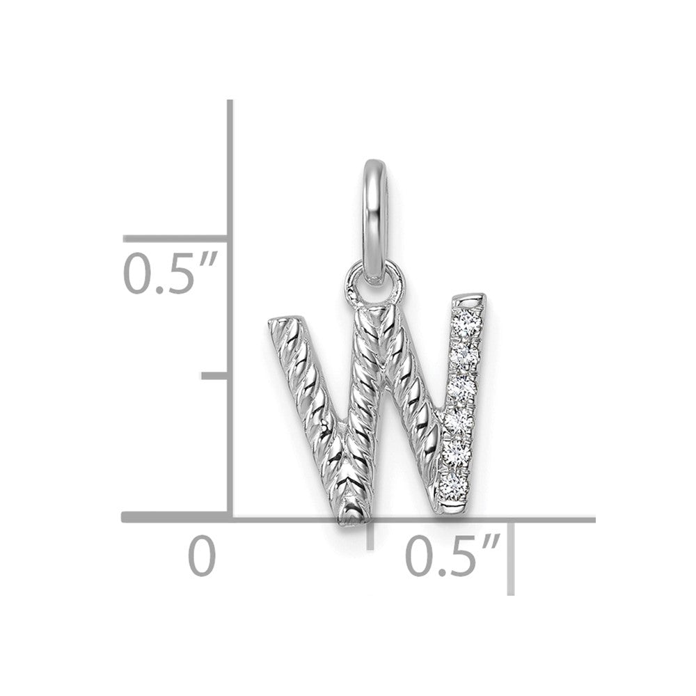 Twisted .05 ct. Diamond Initial W Charm - WBC