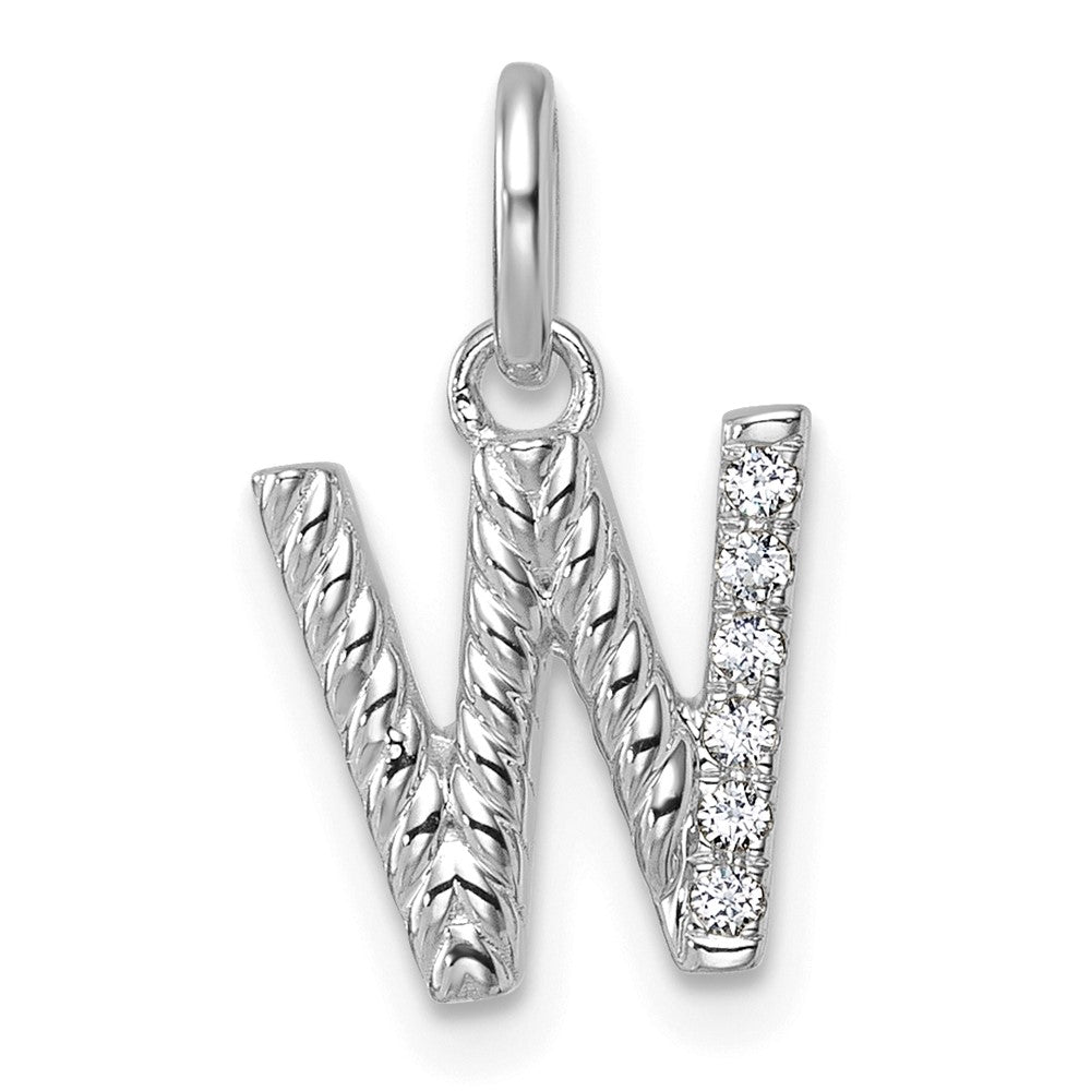 Twisted .05 ct. Diamond Initial W Charm - WBC