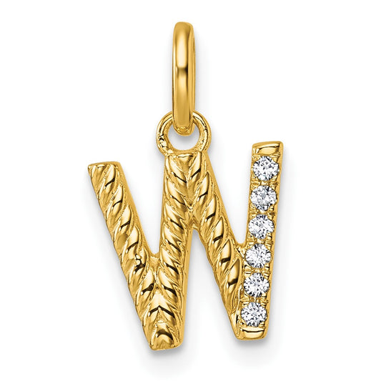 Twisted .05 ct. Diamond Initial W Charm - WBC