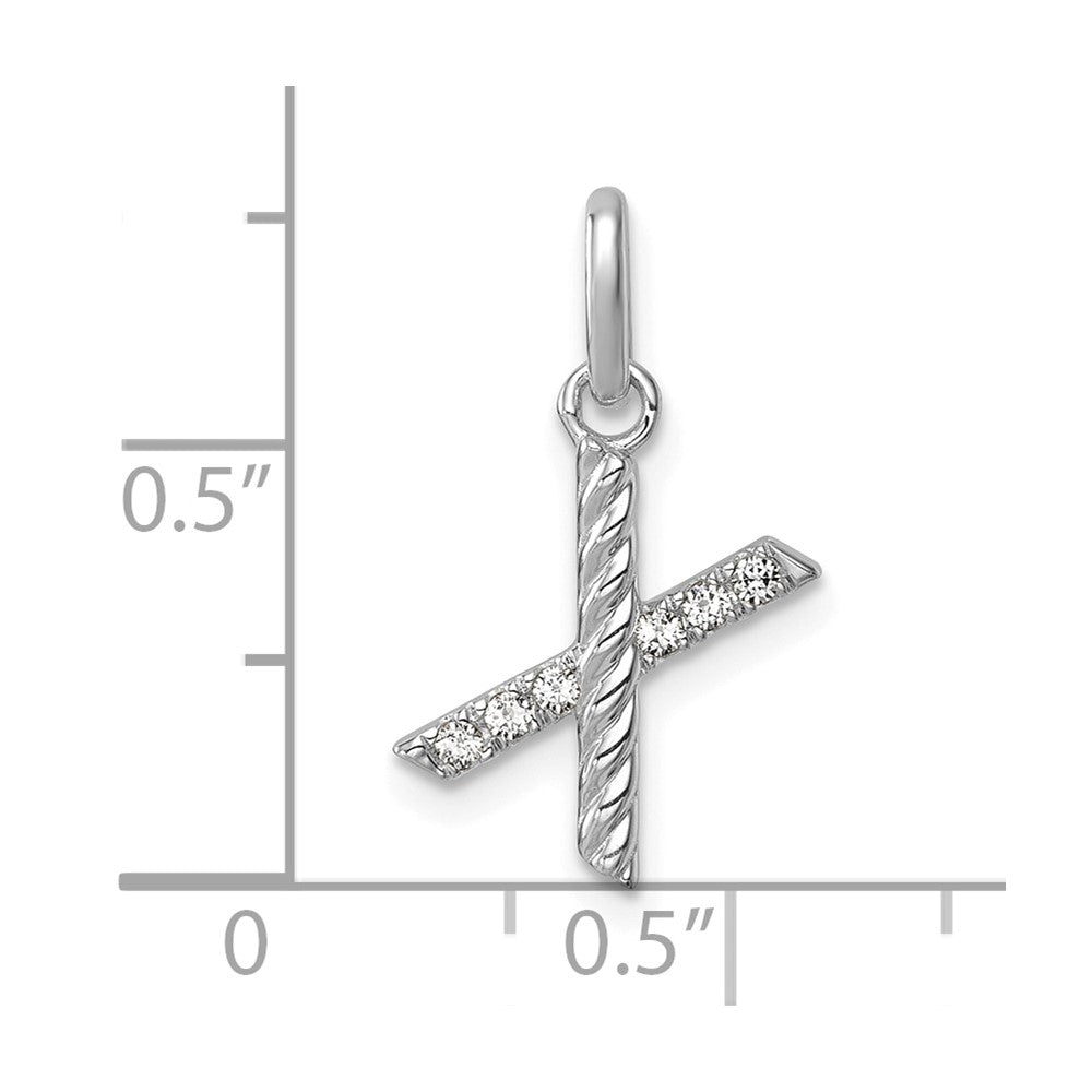 Twisted .05 ct. Diamond Initial X Charm - WBC