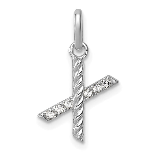 Twisted .05 ct. Diamond Initial X Charm - WBC