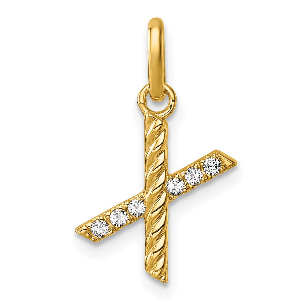 Twisted .05 ct. Diamond Initial X Charm - WBC