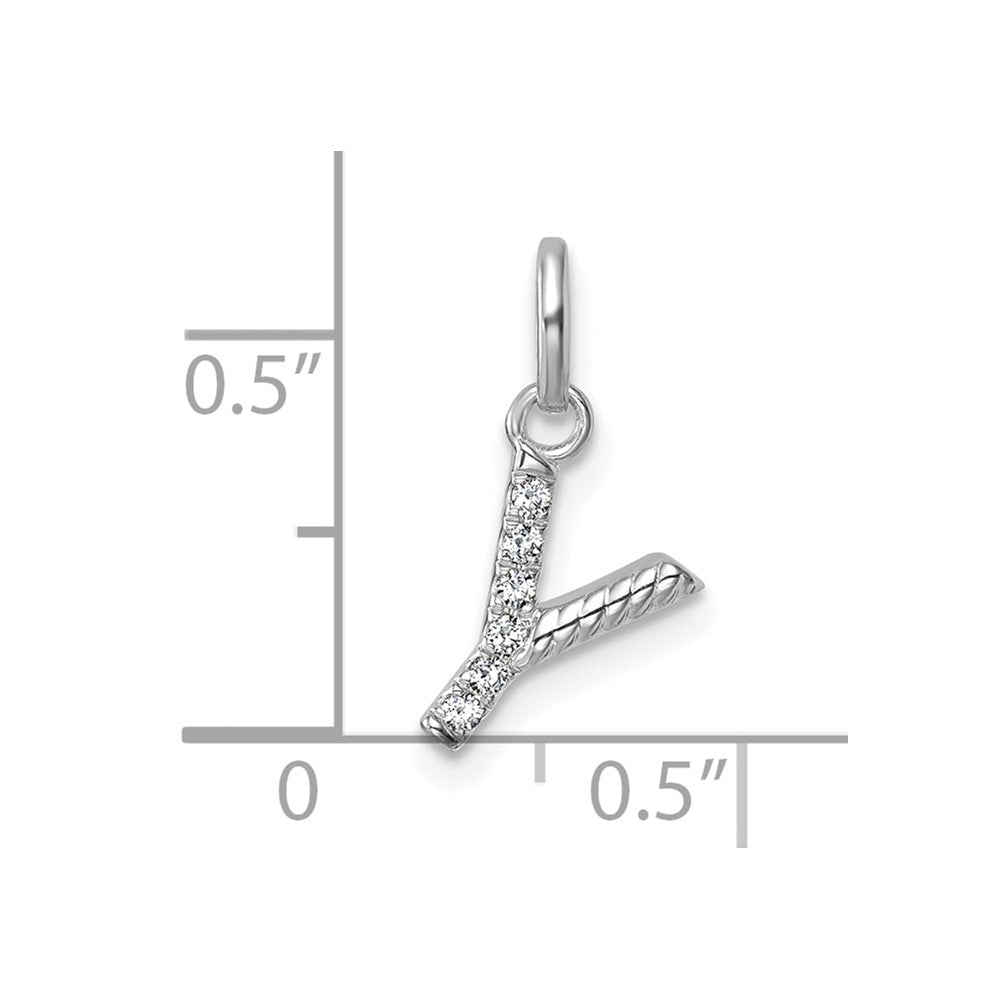 Twisted .05 ct. Diamond Initial Y Charm - WBC