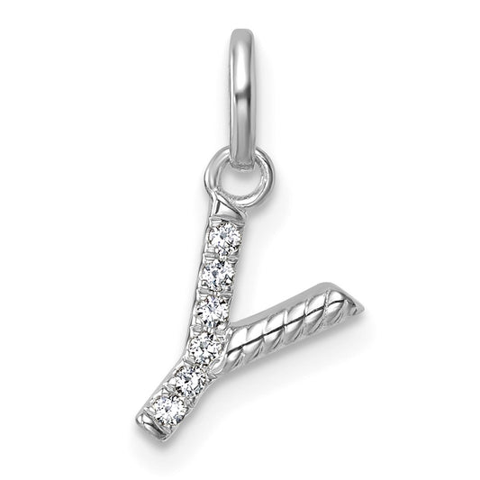 Twisted .05 ct. Diamond Initial Y Charm - WBC
