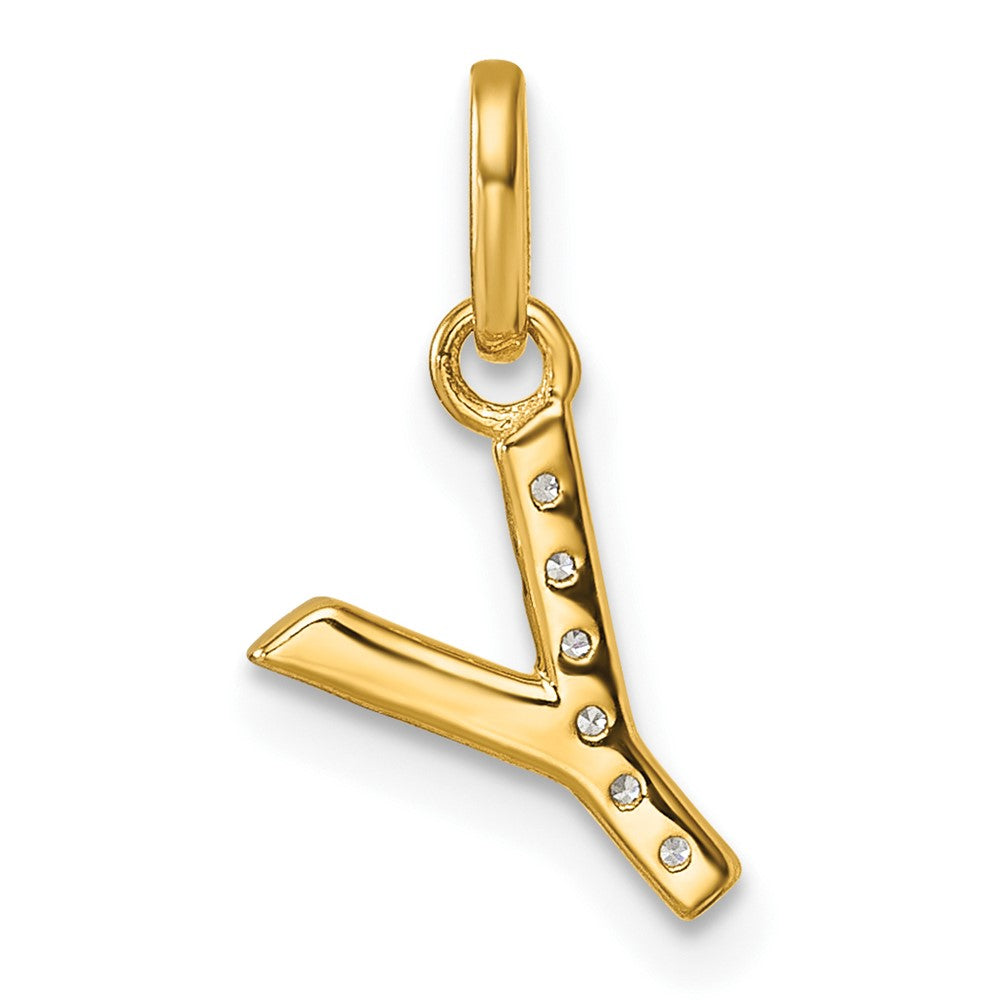 Twisted .05 ct. Diamond Initial Y Charm - WBC