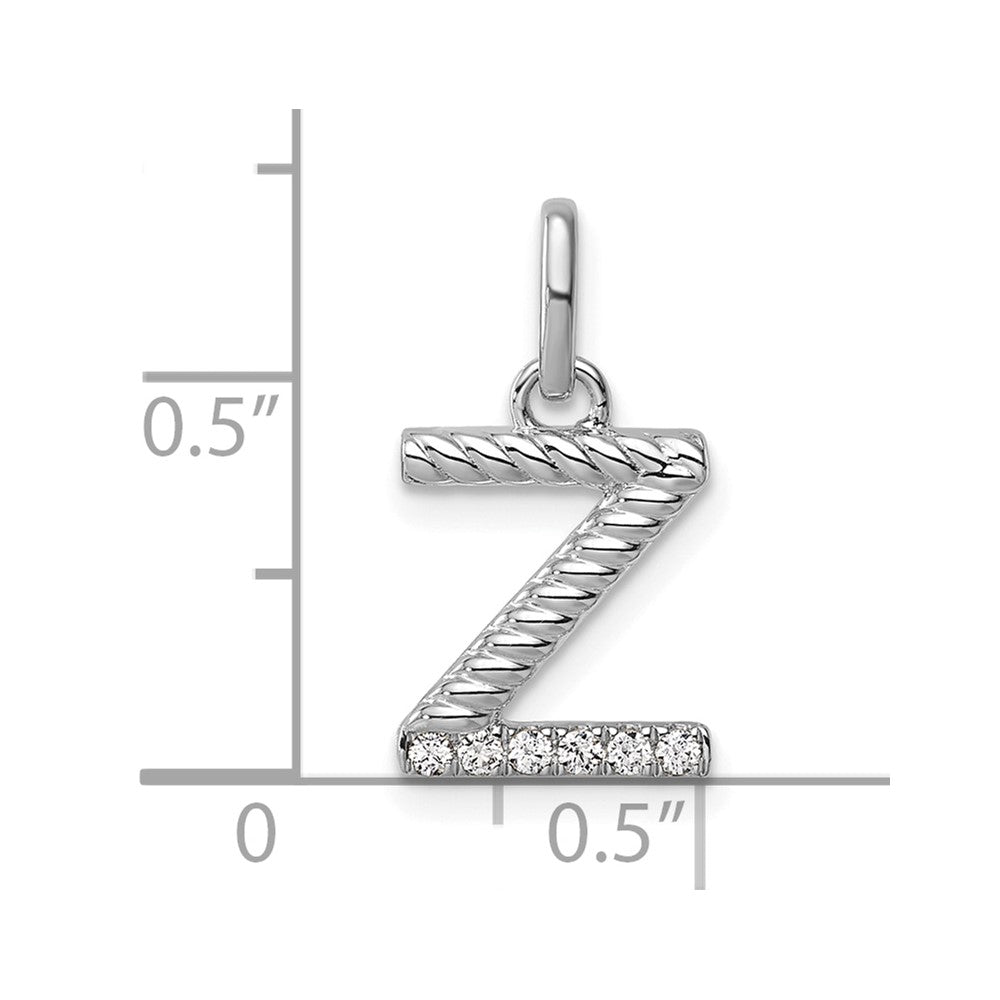 Twisted .05 ct. Diamond Initial Z Charm - WBC