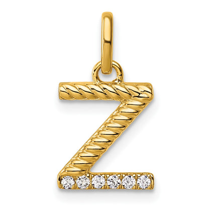 Twisted .05 ct. Diamond Initial Z Charm - WBC