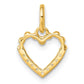 Polished Diamond Beaded Heart Pendant - WBC