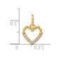 Polished Diamond Beaded Heart Pendant - WBC