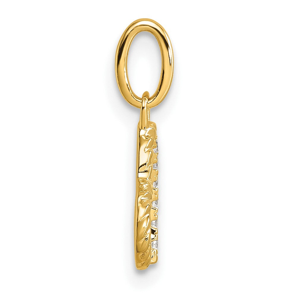 Polished Diamond Twisted Heart Pendant - WBC