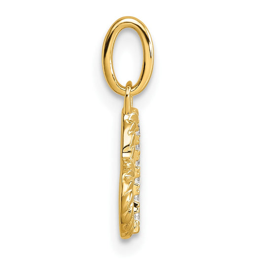 Polished Diamond Twisted Heart Pendant - WBC