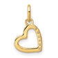 Polished Diamond Twisted Heart Pendant - WBC