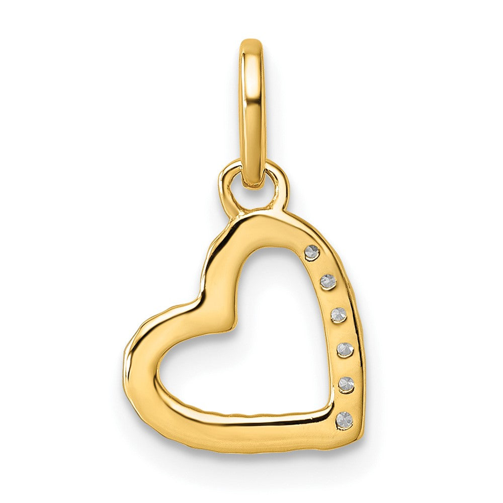 Polished Diamond Twisted Heart Pendant - WBC