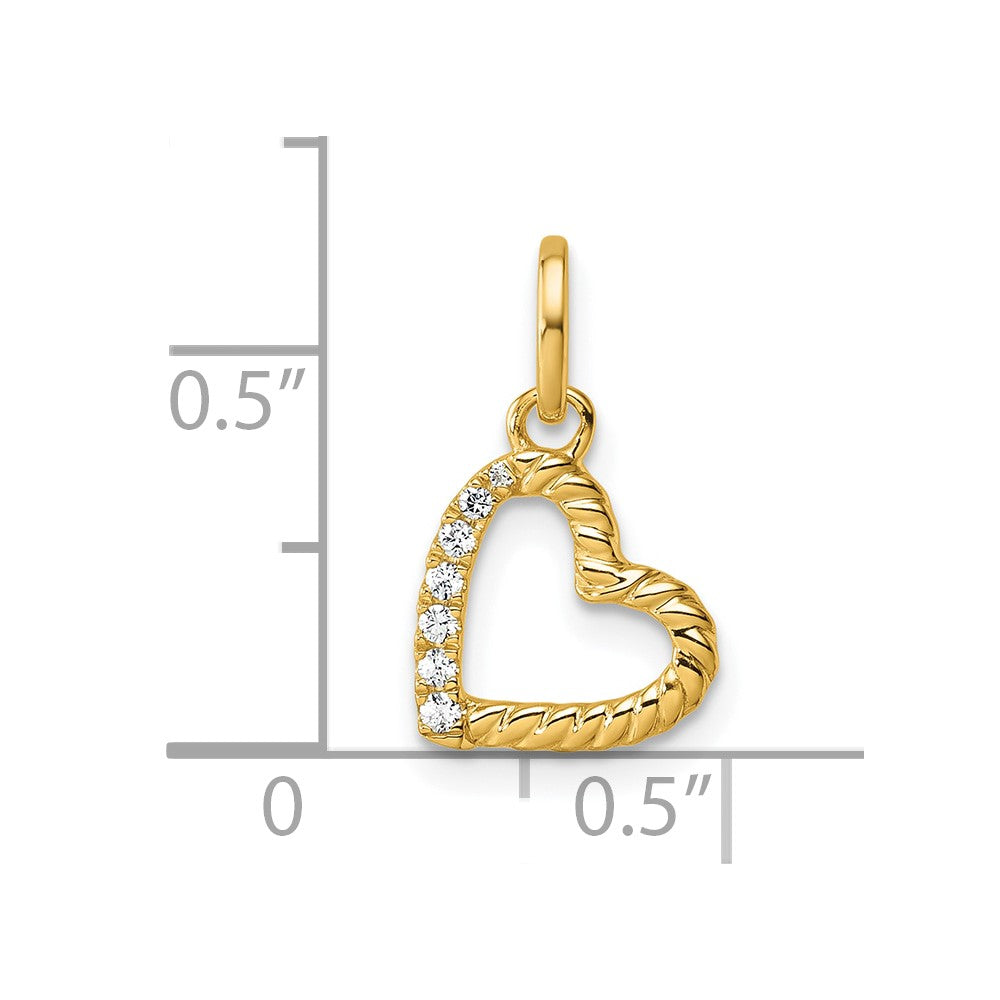 Polished Diamond Twisted Heart Pendant - WBC