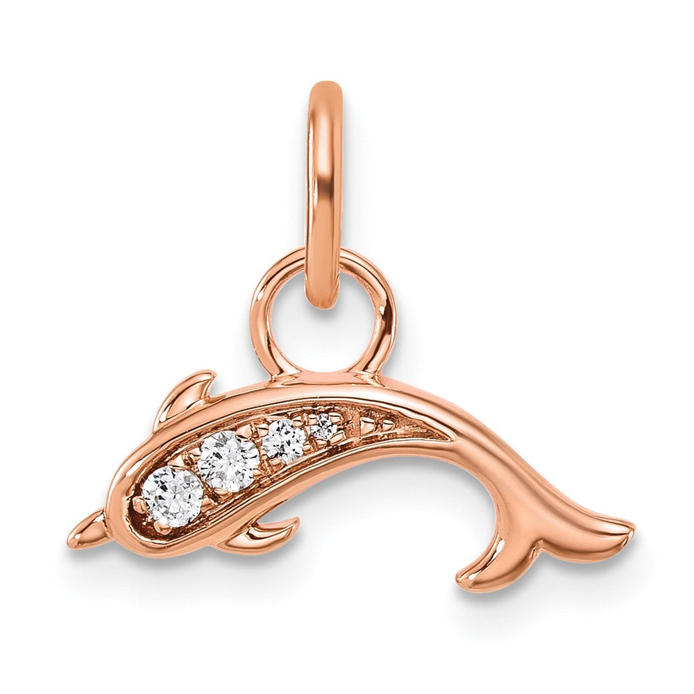 Polished Diamond Dolphin Charm - WBC