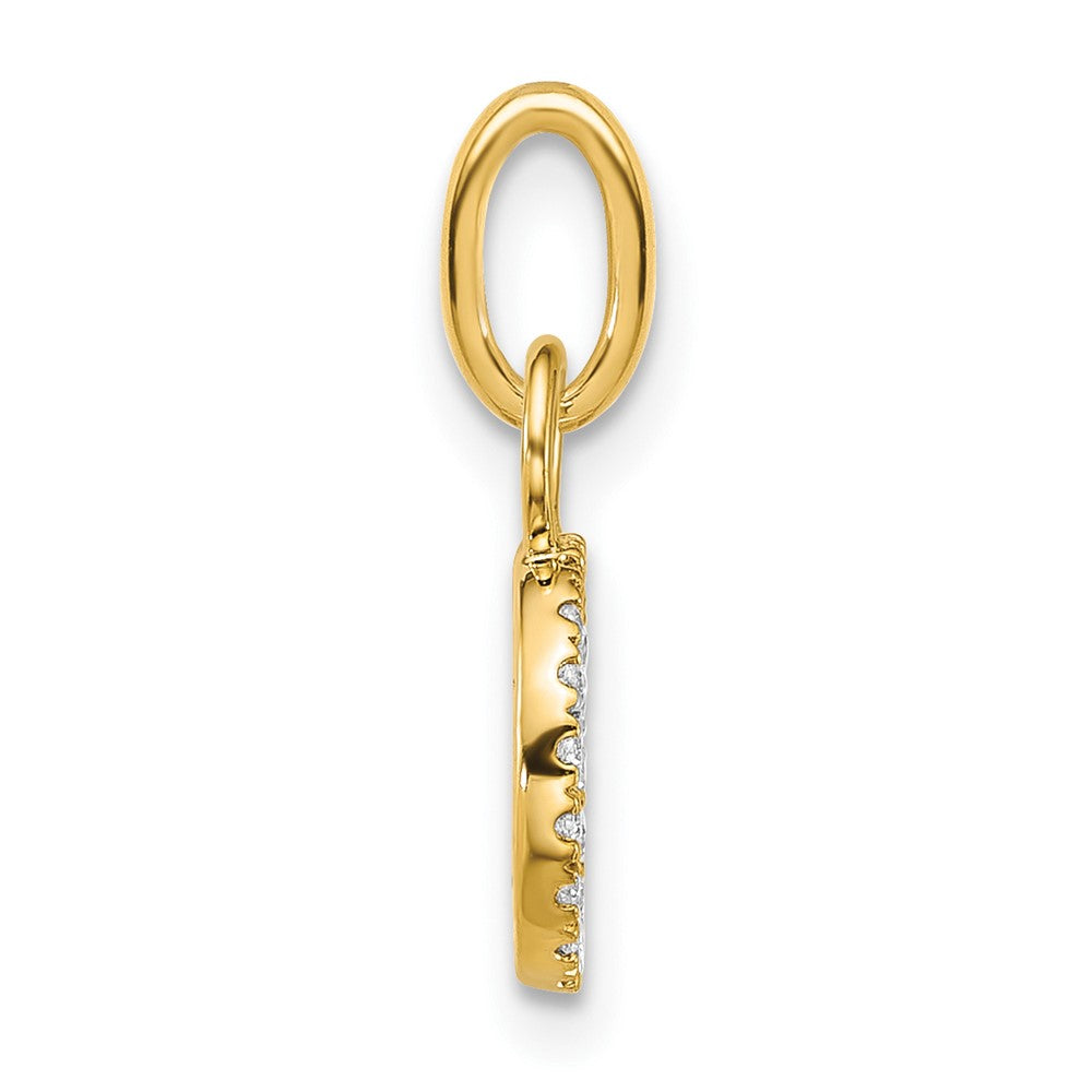 Polished 1/10 carat Diamond Open Circle Charm - WBC