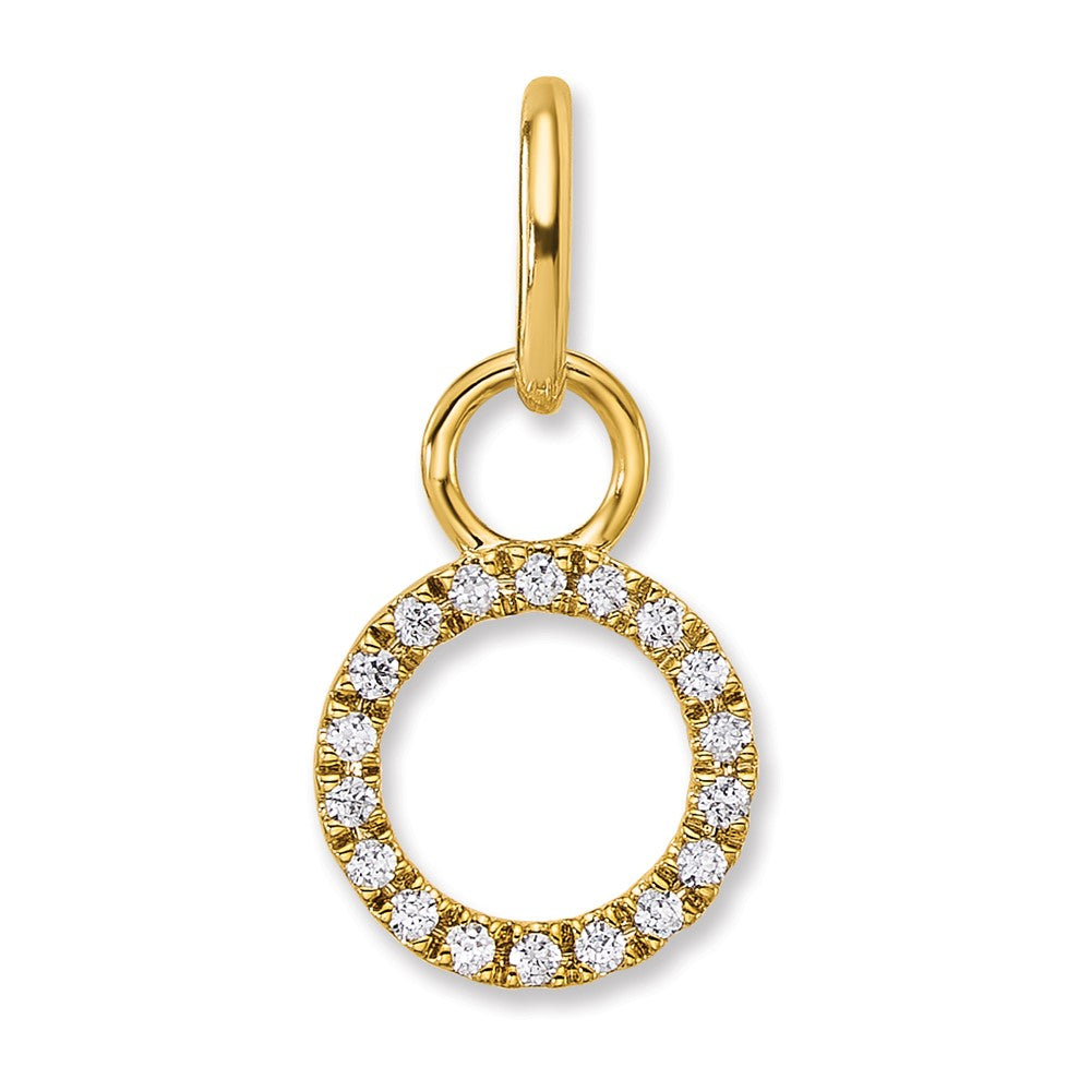 Polished 1/10 carat Diamond Open Circle Charm - WBC