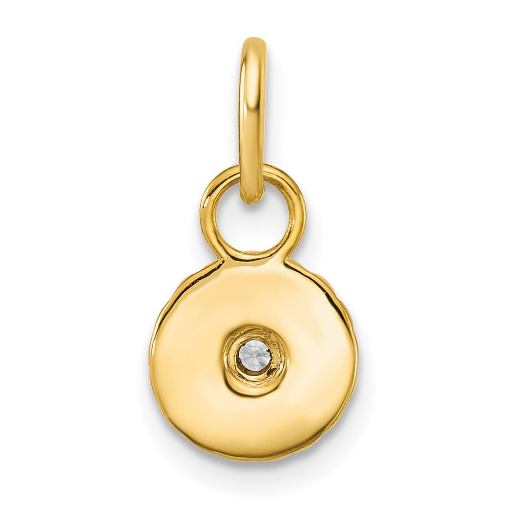 Polished and Grooved Diamond Circle Charm - WBC