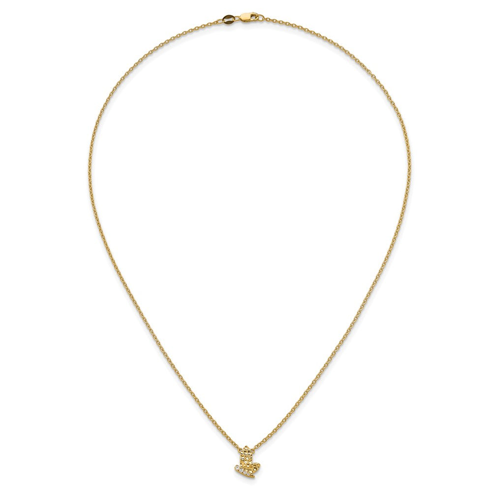 Polished and Hammered 1/20 carat Diamond Butterfly Necklace - WBC