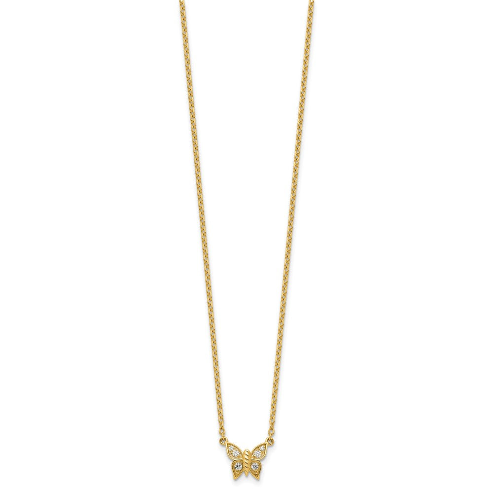 Polished 1/10 carat Diamond Butterfly Necklace - WBC