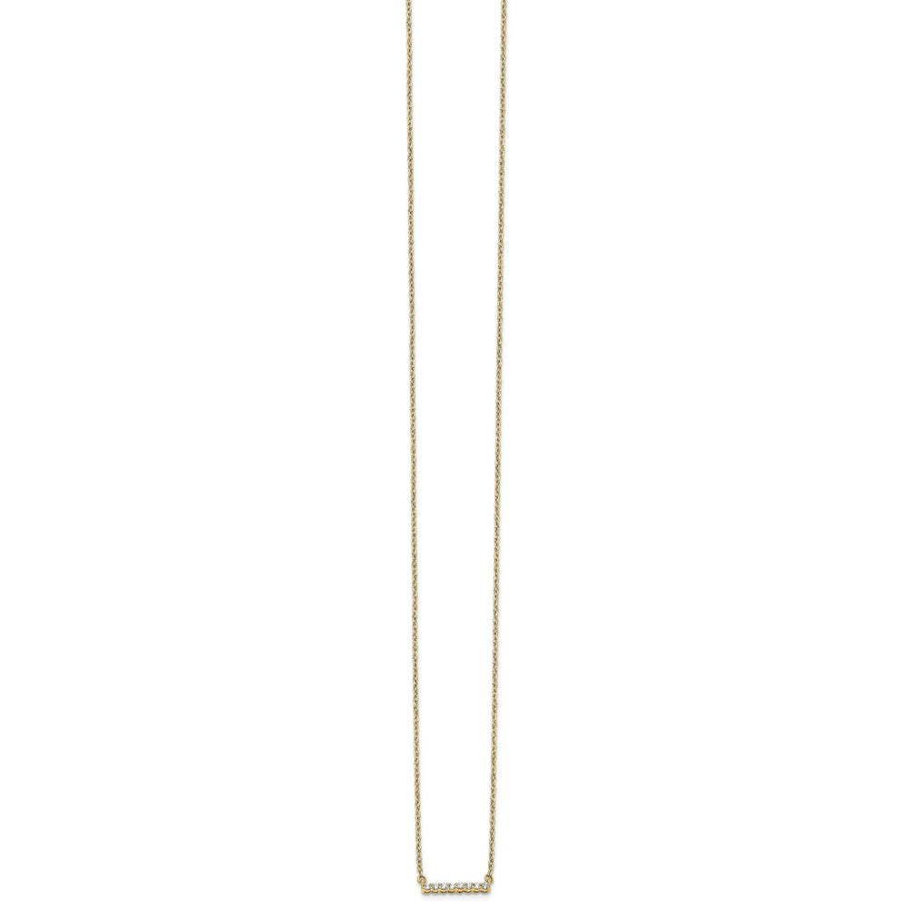 Polished 1/10 carat Diamond Bar Necklace - WBC
