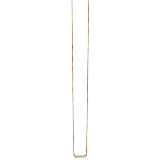 Polished 1/10 carat Diamond Bar Necklace - WBC