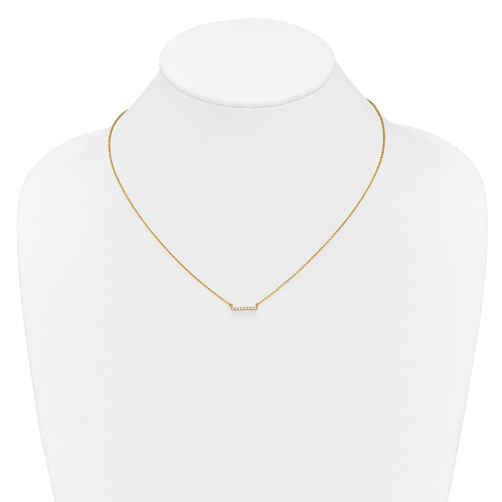 Polished 1/10 carat Diamond Bar Necklace - WBC