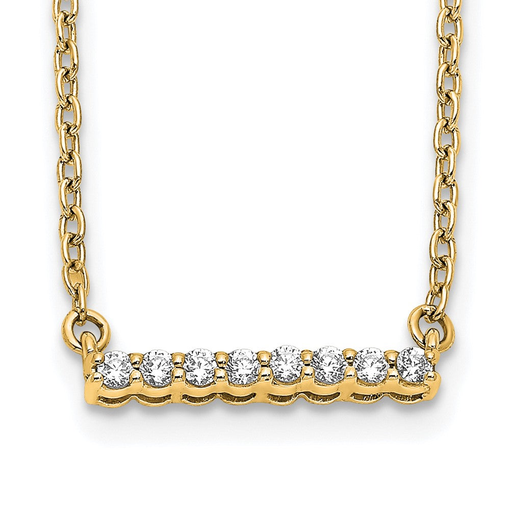 Polished 1/10 carat Diamond Bar Necklace - WBC
