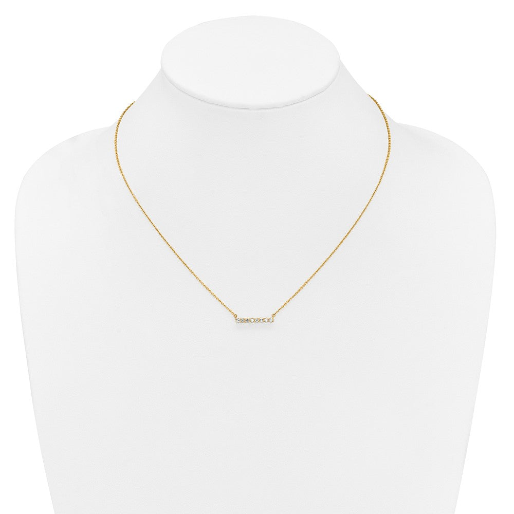 Polished 1/3 carat Diamond Bar Necklace - WBC