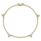 Complete 5/8 carat Diamond 3-Stone Cluster 4-Station Bracelet - WBC