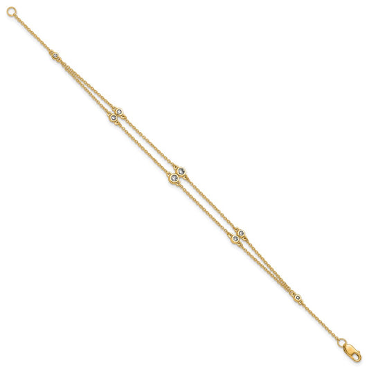 Complete 1/4 carat Diamond Multi-Station Double Strand Bracelet - WBC