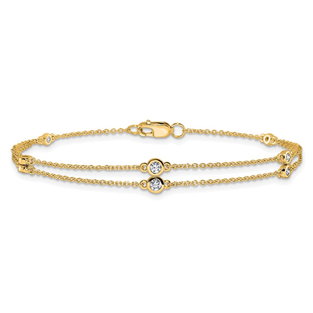 Complete 1/4 carat Diamond Multi-Station Double Strand Bracelet - WBC