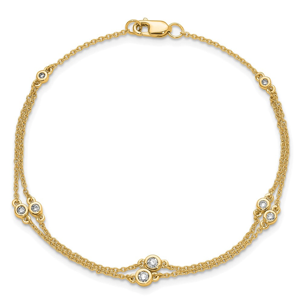 Complete 1/4 carat Diamond Multi-Station Double Strand Bracelet - WBC