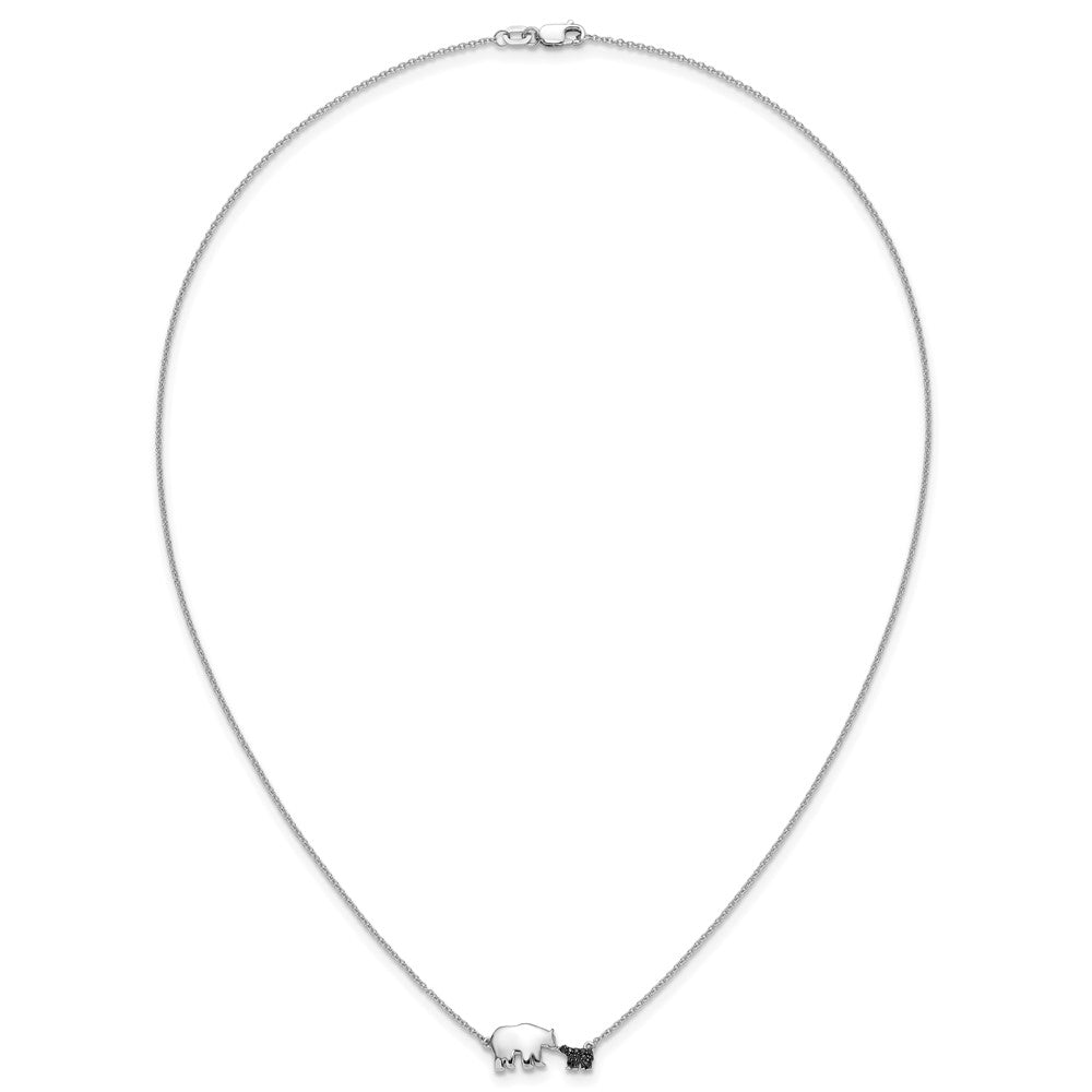 1/20 carat Black Diamond Mother and Baby Bear 18 in Necklace - WBC