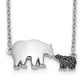 1/20 carat Black Diamond Mother and Baby Bear 18 in Necklace - WBC