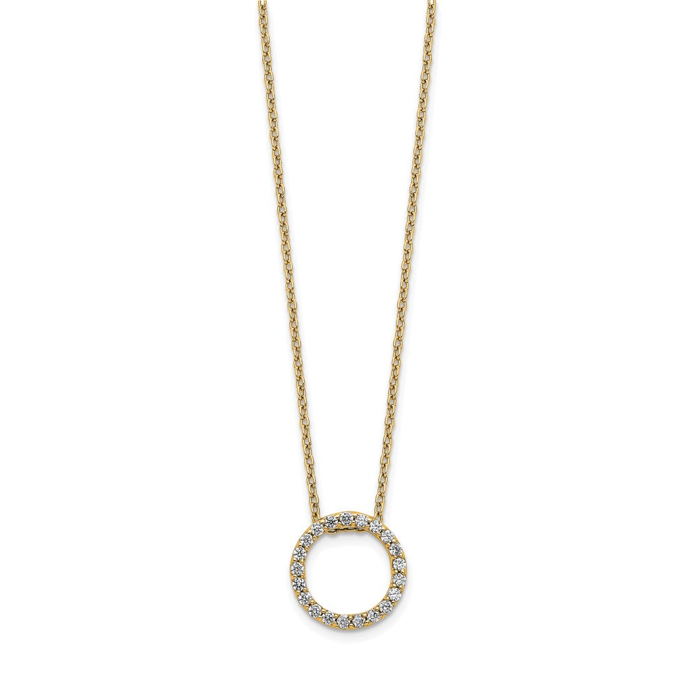 Polished 1/4 carat Diamond Circle Necklace - WBC