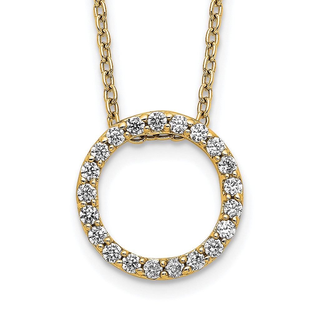 Polished 1/4 carat Diamond Circle Necklace - WBC