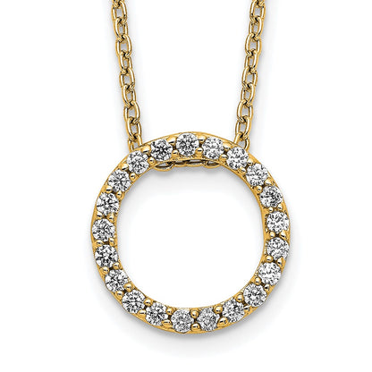 Polished 1/4 carat Diamond Circle Necklace - WBC