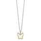 Two-tone 1/10 carat Diamond Butterfly Necklace - WBC