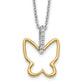 Two-tone 1/10 carat Diamond Butterfly Necklace - WBC