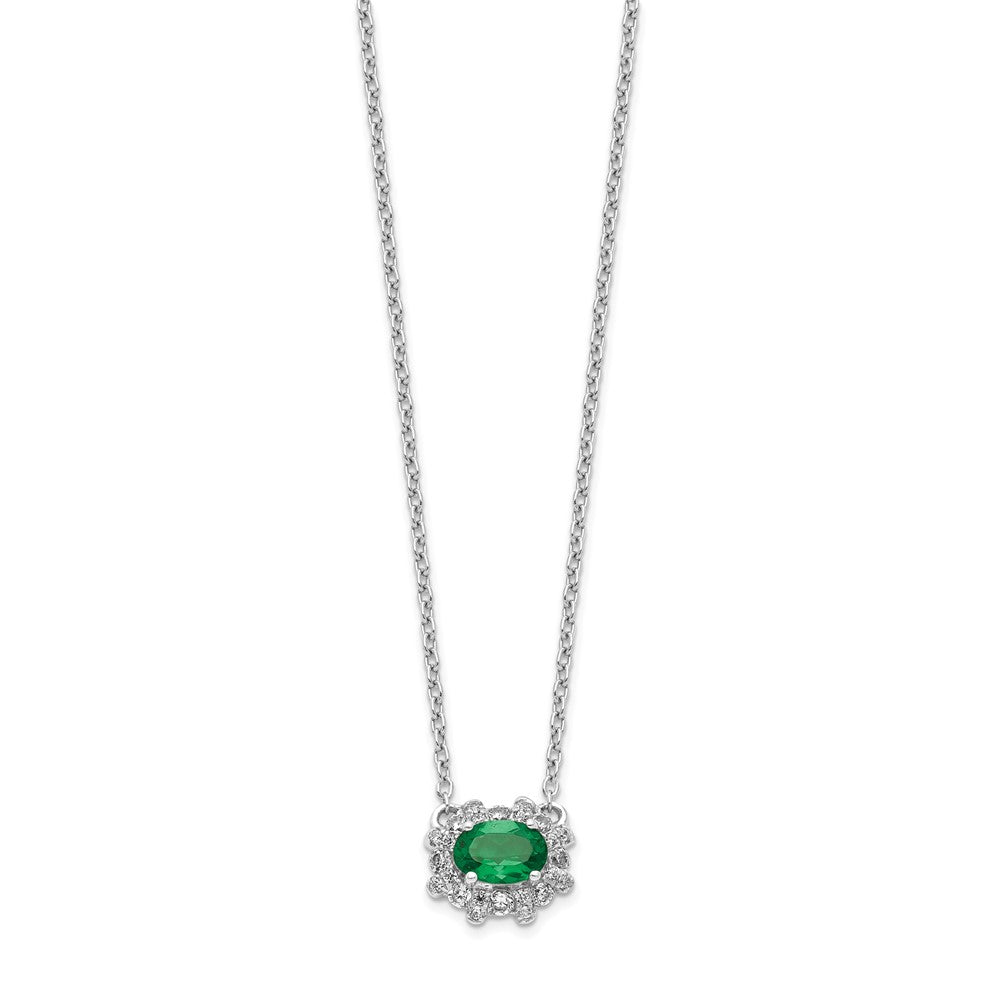 Diamond and Oval Emerald Fancy East-West Necklace - WBC