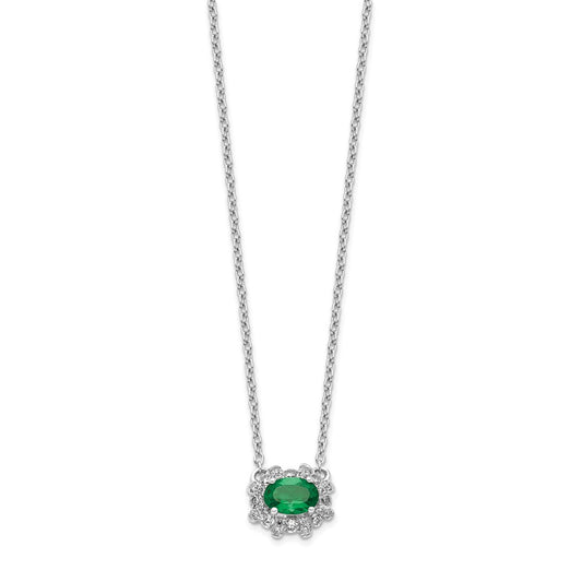 Diamond and Oval Emerald Fancy East-West Necklace - WBC