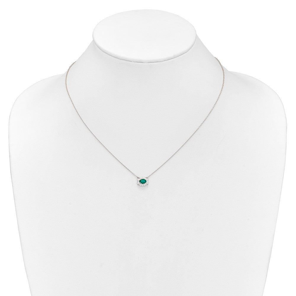 Diamond and Oval Emerald Fancy East-West Necklace - WBC