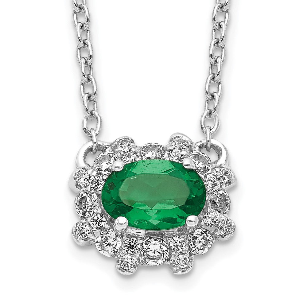 Diamond and Oval Emerald Fancy East-West Necklace - WBC
