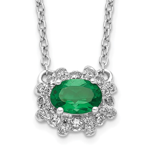 Diamond and Oval Emerald Fancy East-West Necklace - WBC