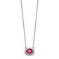 Diamond and Oval Ruby Halo East-West Necklace - WBC