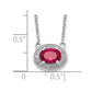 Diamond and Oval Ruby Halo East-West Necklace - WBC