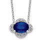 Diamond and Oval Sapphire East-West Necklace - WBC